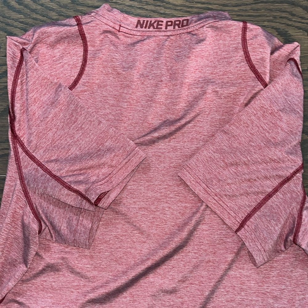 Pale clay red Nike Pro Fitted work out dri fit t shirt XL men’s stretch - Picture 5 of 5